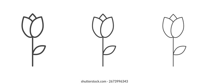 Diseño del icono del tulipán, conveniente para el Web, las infografías, la interfaz y los App.