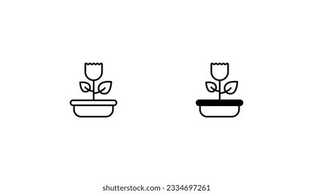 Tulip icon design with white background stock illustration