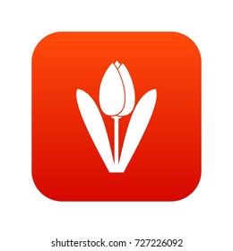 Tulip icon digital red for any design isolated on white vector illustration