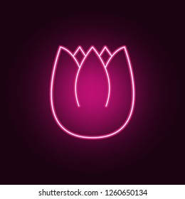 tulip icon. Elements of leaves and flowers in neon style icons. Simple icon for websites, web design, mobile app, info graphics