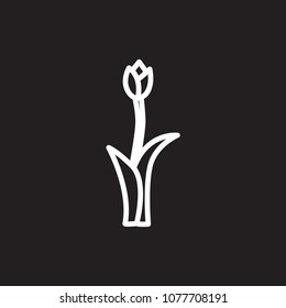 tulip icon flat black