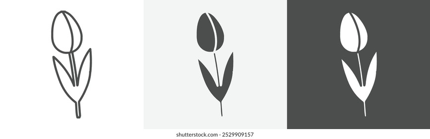 tulip icon Flat design on isolated background