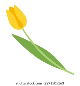 Tulip icon. Flat illustration of tulip vector icon.