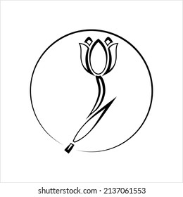 Tulip Icon, Flower Icon, Flora Icon Vector Art Illustration