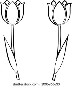 Tulip Icon, Flower Icon Vector Art Illustration