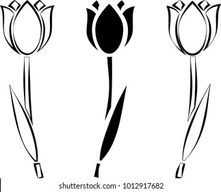 Tulip Icon, Flower Icon Vector Art Illustration