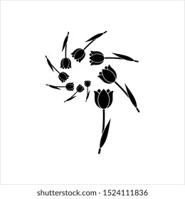 Tulip Icon, Flower Icon Vector Art Illustration