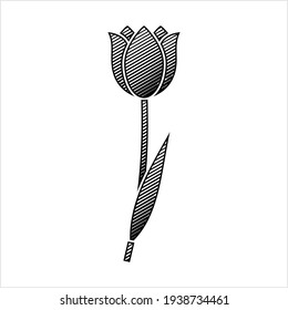 Tulip Icon, Flower Icon Vector Art Illustration