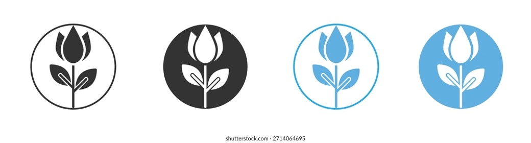 Icono de tulipán. Plantilla de diseño de iconos gráficos