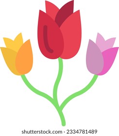 Tulip Icon image. Suitable for mobile application.