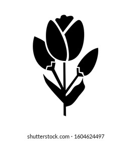 Tulip icon isolated on white background. Vector art eps 10