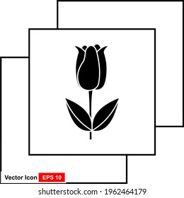 Tulip icon isolated on white background. Vector art.