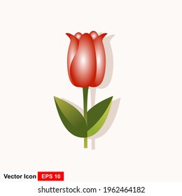 Tulip icon isolated on white background. Vector art.