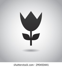 Tulip icon isolated on white background. Vector art.