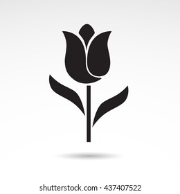 Tulip icon isolated on white background. Vector art.