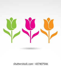 Tulip icon isolated on white background. Vector art.