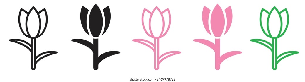 Tulpensymbol Linie Art Vektorgrafik