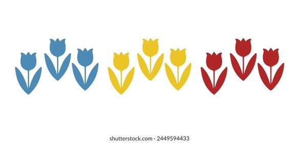 Icono de tulipán sobre fondo blanco, Ilustración vectorial