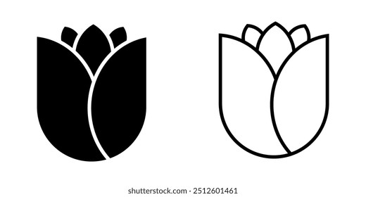 Tulip icon on white background