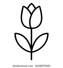 Ícone de tulipa no vetor de plano de fundo branco
Ícone vetorial plantas e flores