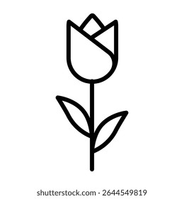 Tulip icon outline set sign