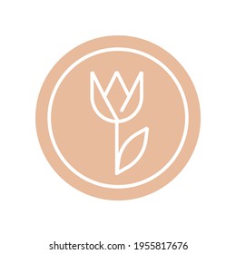 tulip icon, pastel colours, sprong icon, tulip inside the circle