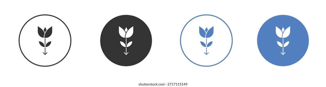 Conjunto de pictogramas de ícone de tulipa. Designs de ícone de vetor