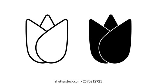 tulip Icon set. Symbol isolated white background. vector illustration. color editable.