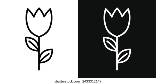 Conjunto de iconos de tulipán. Ilustración vectorial