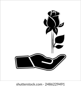 Tulip Icon Silhouette Illustration. Flower Vector Graphic Pictogram Symbol Clip Art. Doodle Sketch Black Sign.