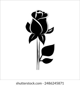 Tulip Icon Silhouette Illustration. Flower Vector Graphic Pictogram Symbol Clip Art. Doodle Sketch Black Sign.