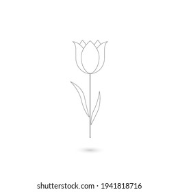Tulip-Symbol. Tulip Silhouette. Vektorflache Illustration.