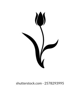 Tulip icon silhouette vector illustration design on white background.