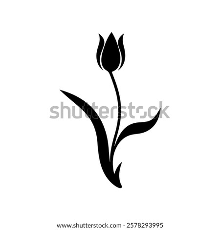 Tulip icon silhouette vector illustration design on white background.