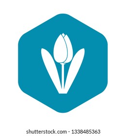 Tulip icon in simple style isolated vector illustration. Plants and flowers symbol