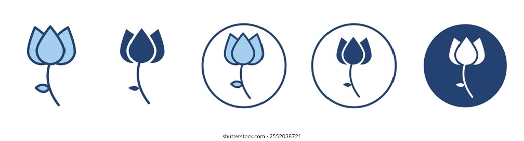 Tulip icon Thin line art isolated
