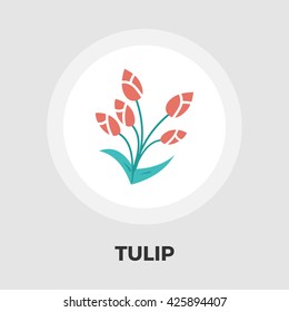 Tulip icon vector. Flat icon isolated on the white background. Editable EPS file. Vector illustration.