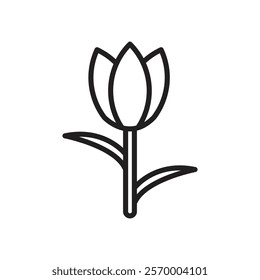Tulip icon Vector flat thin line illustration