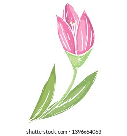 Tulip icon. Vector illustration of a tulip flower. Hand drawn tulip.