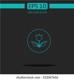 tulip  icon vector. on dark background.logo design.graphic image.
