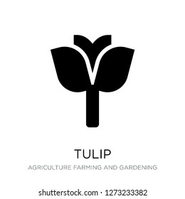 tulip icon vector on white background, tulip trendy filled icons from Agriculture farming and gardening collection, tulip simple element illustration