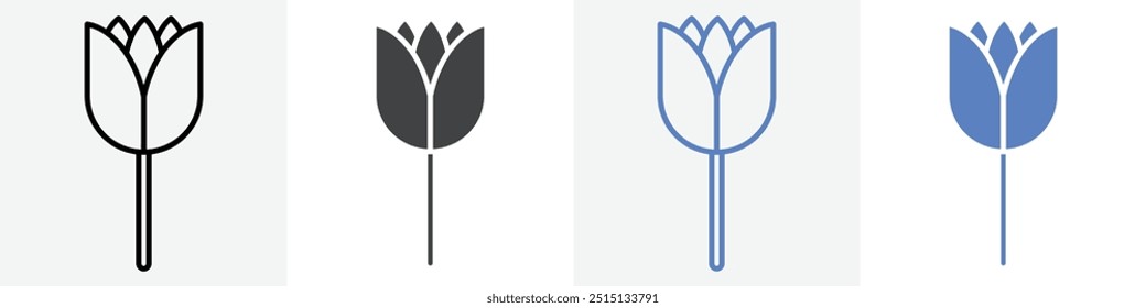 tulip icon vector set use for web ui or app