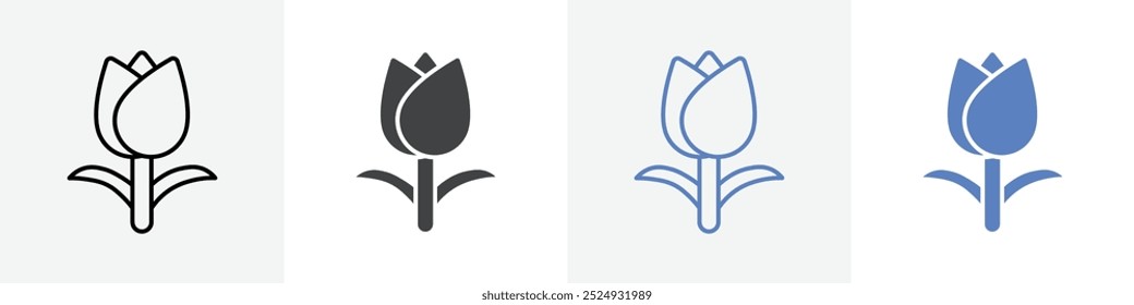 tulip icon vector set use for web