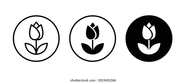 tulip icon vector, simple flower icons button, vector, sign, symbol, logo, illustration, editable stroke, flat design style isolated on white