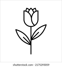 tulip icon vector, simple flower sign and symbol on white background.