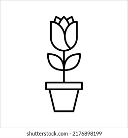 Tulip Icon Vector, Simple Flower Sign And Symbol On White Background.