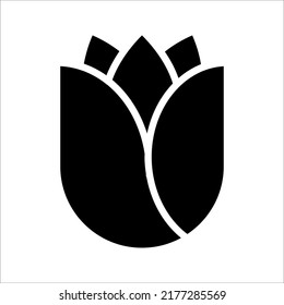 Tulip Icon Vector, Simple Flower Sign And Symbol On White Background.