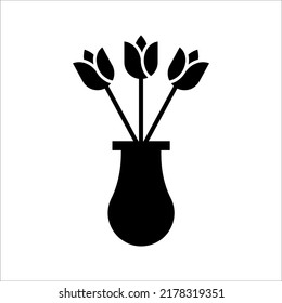 tulip icon vector, simple flower sign and symbol on white background.
