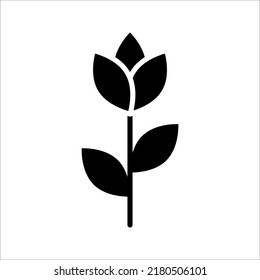 vector de icono tulipán, símbolo de flor simple y símbolo sobre fondo blanco.