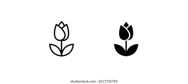 tulip icon vector, simple flower icons button, vector, sign, symbol, logo, illustration, editable stroke, flat design style isolated on white